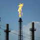 A flame burns at the Shell Deer Park oil refinery in Deer Park, Texas.